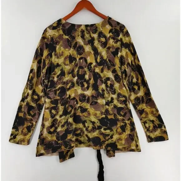 Zozo Cardigan XL Black Yellow Sheer Knot Front Art to Wear Whimsigoth - Picture 5 of 13